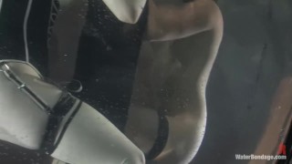 Girl in Zentai Spandex Bodysuit Struggles For Air in Underwater Bondage