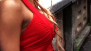 Real hot prostitute fucks 2 big cocks
